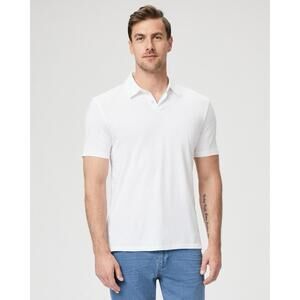PAIGE Men’s Burke Polo Shirt In Fresh White-Size Large